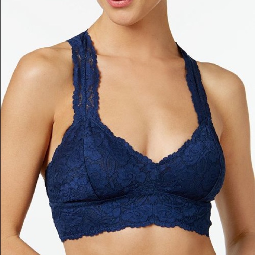 Free people bralette lace bra navy, new small - Picture 2 of 6